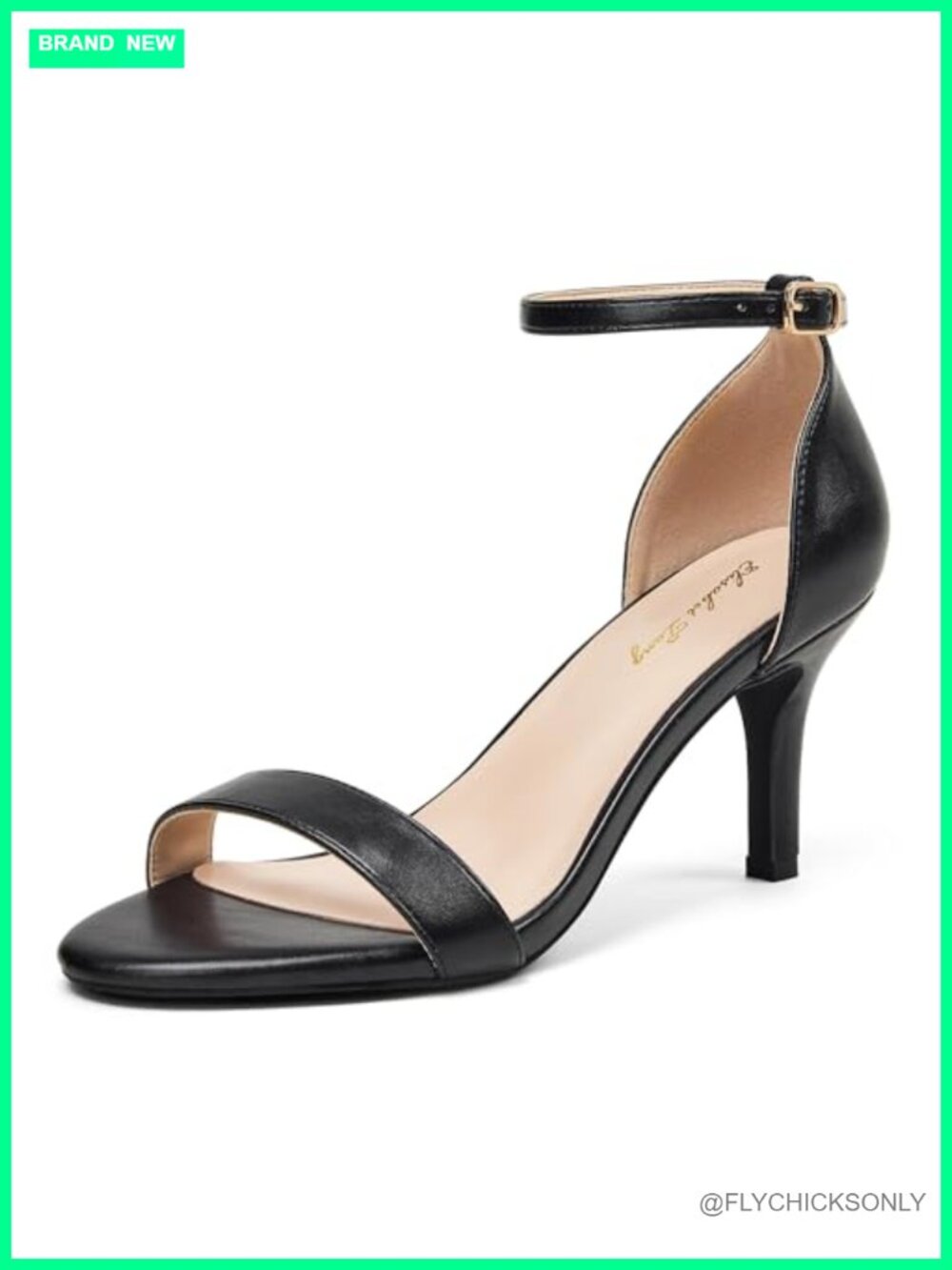 Women's Ankle Strap Heels, Kitten Heel Sandals with Open Toe
